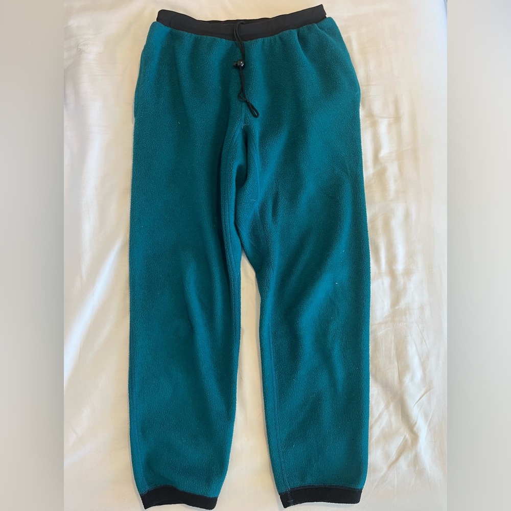 REI teal polartec fleece 200 mid weight pants